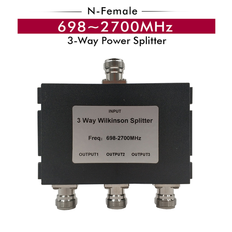 698~2700MHz 3-Way N-Female Splitter Power Divider for CDMA 850/ GSM 900/DCS 1800/PCS 1900/WCDMA 2100/ LTE 2600MHz Signal Booster ► Photo 1/6