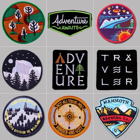 Pulaqi Mountain Travel Patch Embroidery Patches Iron On Patches For Clothing Explore Nature Traveling Cloth decor parche ropa ► Photo 1/6