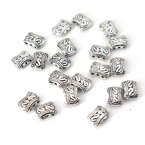 25/50pc Smooth Tibetan Silver Color Three Holes Spacer Loose Metal Beads For Jewelry Making Diy Pearl Bracelet Accessories ► Photo 1/5