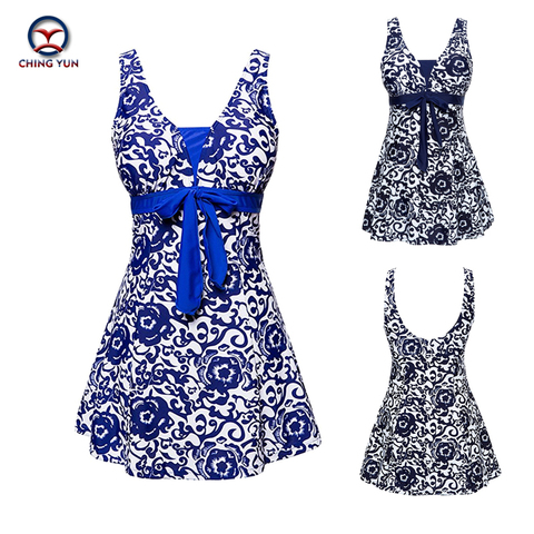 2022 Sexy printing Bare back vest Skirt Swimwear Women One Piece Swimsuit Beachwear Bathing suit Swimwear dress Plus size N9205 ► Photo 1/1