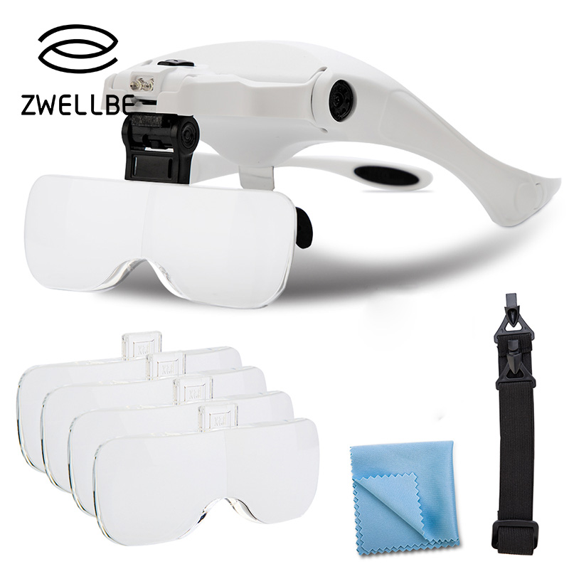 New 5 Lens Magnifying Glass LED Light Magnifier for Eyelash Extensions Jeweller