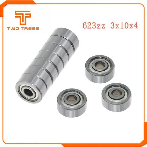 10PCS/lot Flange Ball Bearing 623zz 624zz 625zz Deep Groove Flanged Pulley Wheel for 3D Printers Parts ► Photo 1/5