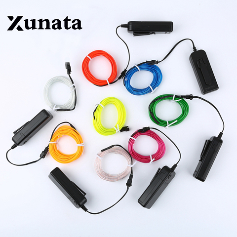 3V AA Battery Waterproof LED Strip Glow EL Wire Rope Tape Cable Strip LED Neon Lights Shoes Clothing Car Flexible Neon Light ► Photo 1/6