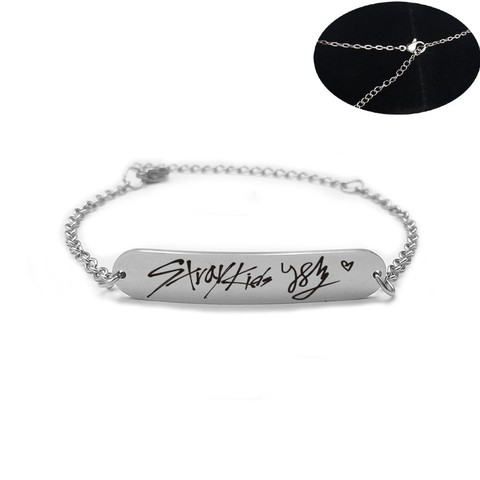 Stainless Steel Bracelet Stray Kids Member Signature Letter Silver Color Chain Bracelets For Women Men Jewelry Accessories ► Photo 1/6