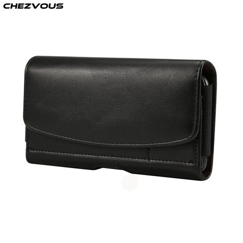 CHEZVOUS Universal Pouch Leather Case 4.8/5.2/5.5/6.5 inch for iPhone Samsung Huawei Xiaomi with Card Holder Belt Clip Holster ► Photo 1/6