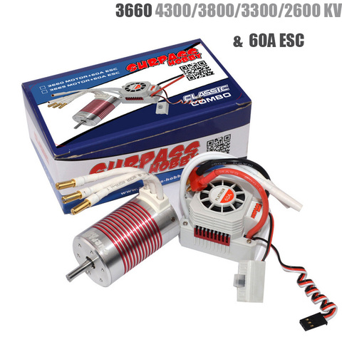 Platinum Waterproof 3660 4300/3800/3300/2600 KV Brushless Motor with 60A ESC Kit for 1/10 RC Car Truck Toy ► Photo 1/1