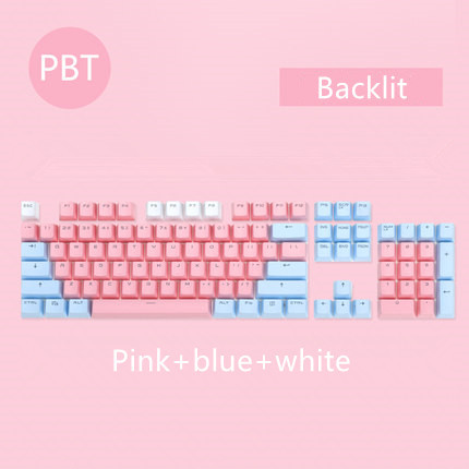 104 Keys/set PBT keycaps Double-shot Mechanical Keyboard Backlit Key Caps Pink Blue White For Ajazz AK35I And Other MX Switch ► Photo 1/5