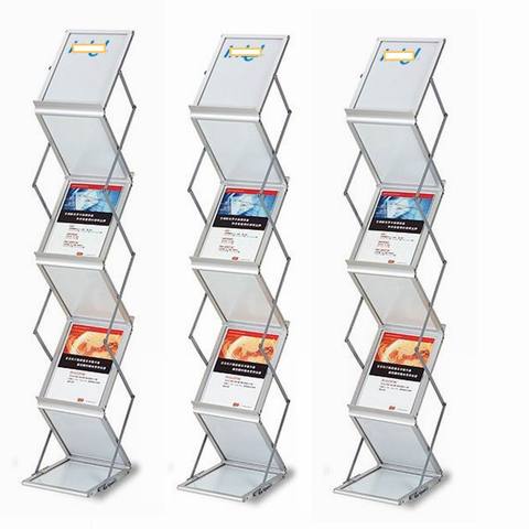 Wholesale 4 Sets A4 Show Display Stand Folding Literature Brochure Rack Exhibition Leaflet Holder Tool Book Case ► Photo 1/1