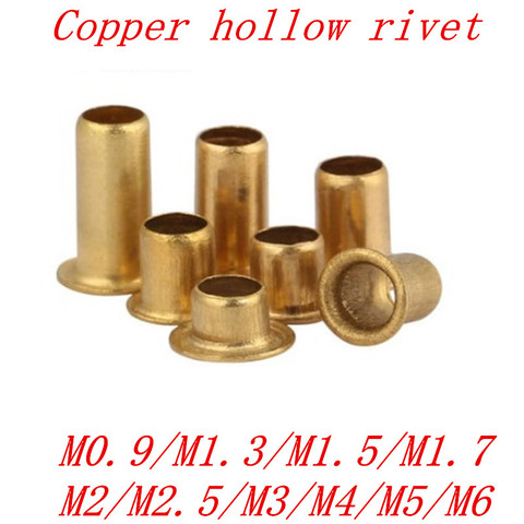 100-500pcs M0.9 M1.3 M1.5 M1.7 M2 M2.5 M3 m4 m5 m6 Tubular Rivets Double-sided Circuit Board PCB Nails Copper Hollow Rivet Nuts ► Photo 1/1