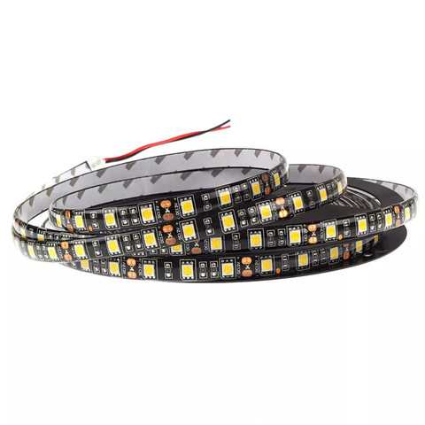 LED Strip 5050 RGB Black PCB DC 12V Flexible Light 60 led/m SMD 5050 Strip Lamp Waterproof RGB/White/Warm White/Blue/Green/Red ► Photo 1/1