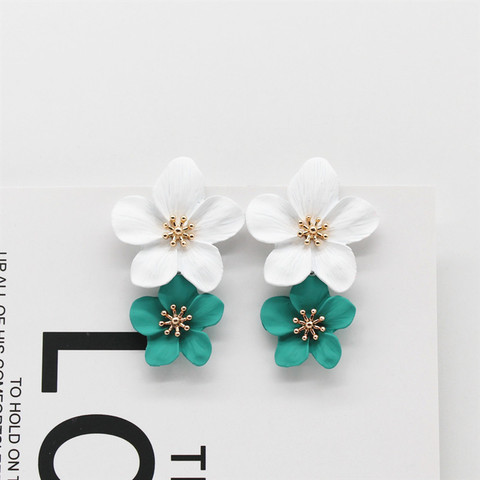 Hot Fashion Jewelry Big Flowers Mixed Color dangle Earrings Beach Resort Party Statement earring for gift for woman ► Photo 1/6