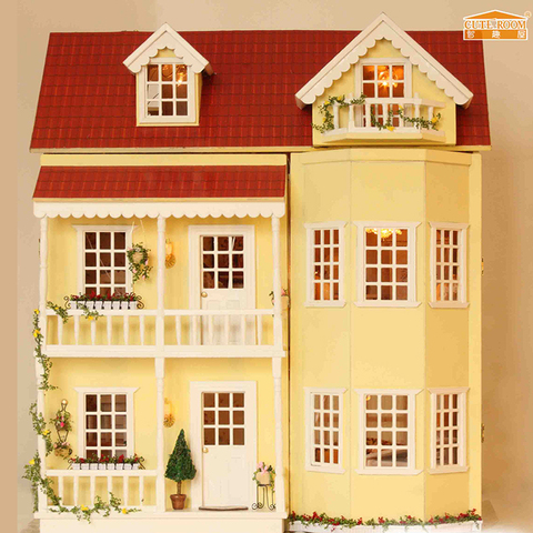 Furniture DIY Doll House Wodden Miniatura Doll Houses Furniture Kit DIY Puzzle Assemble Dollhouse Toys For Children gift A010 ► Photo 1/4