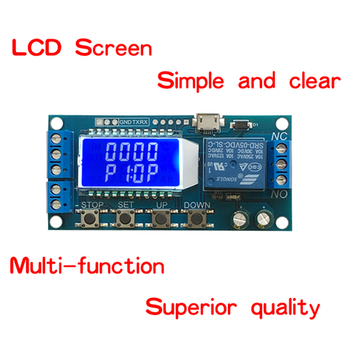 Micro USB Digital LCD Display Time Delay Relay Module DC 6-30V Control Multifunction Timer Switch Trigger Cycle Module ► Photo 1/1
