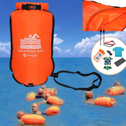 20L Inflatable Open Swimming Buoy Tow Float Dry Bag Double Air Bag with Waist Belt for Swimming Water Sport Storage Safety bag ► Photo 1/6