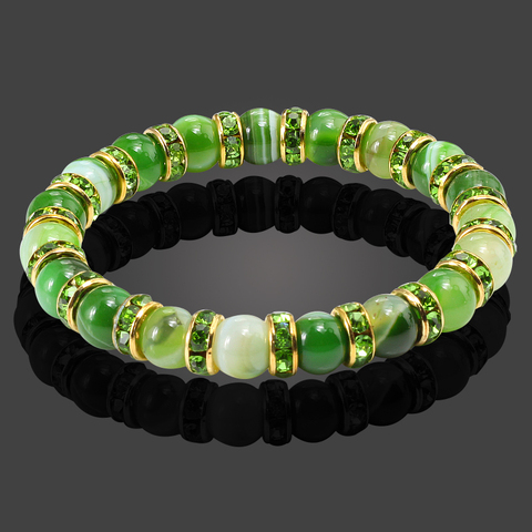 High Quality Natural Stone Round Beads Bracelets & Bangles Women Crystal Jewelry Strand Bracelets Elasticity Rope Men Bracelet ► Photo 1/6