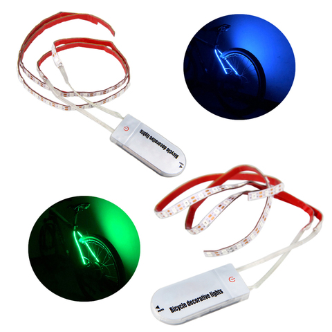 Bicycle Decorative Taillight Green/Blue Cycling Lights Strip Light 70 LED Wheel Safety Warning Light Bike Rear Lamp ► Photo 1/6