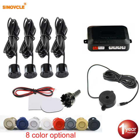 Sinovcle Car Parking Sensor Parktronic 4 Sensors 22 mm With Buzzer Reverse Backup Radar Buzzer System 8 Colors 12V ► Photo 1/5