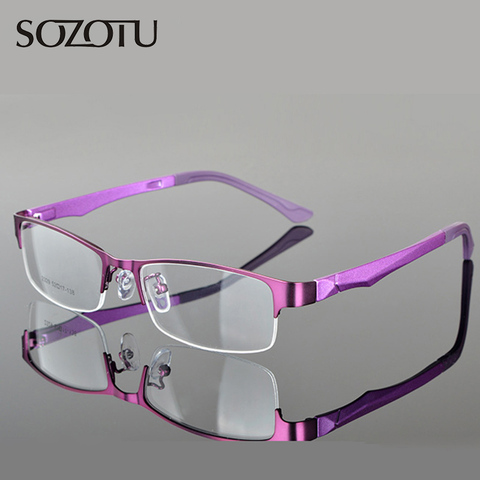 SOZOTU Optical Eyeglasses Frame Women Men Computer Glasses Spectacle Half Frame For Women's Transparent Female Male  YQ108 ► Photo 1/6