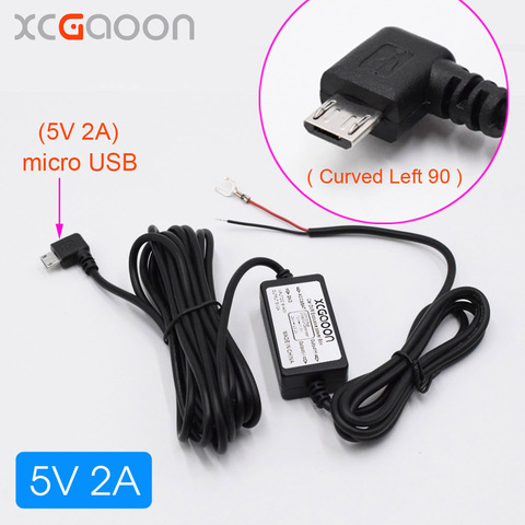 XCGaoon Car DC Converter Module inPut DC 12V & 24V To 5V 2A with micro USB Cable (Curved Left) fit Car DVR GPS Cable Length 3.5m ► Photo 1/6