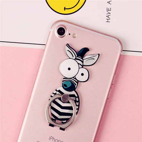 Cute Cartoon Finger Ring Mobile Phone Holder Animal 360 Degree phone ring Universal Metal Smartphone Stand Holder for iphone ► Photo 1/6