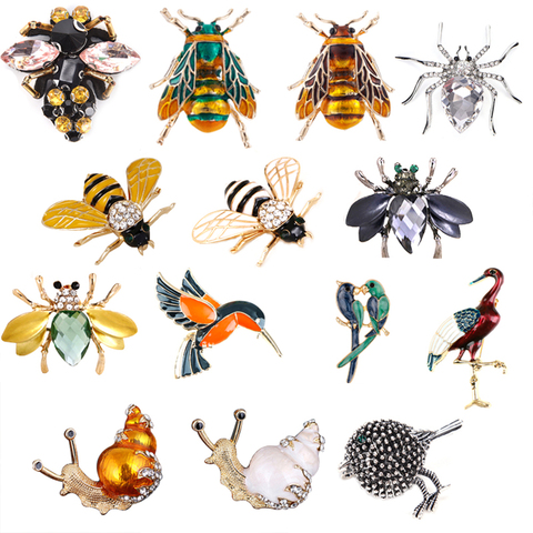Bee Beetle  Crab  Ants Snail Bird Brooches Scorpion  Rhinestone Vintage Animal Jewelry Accessories Brooch ► Photo 1/6