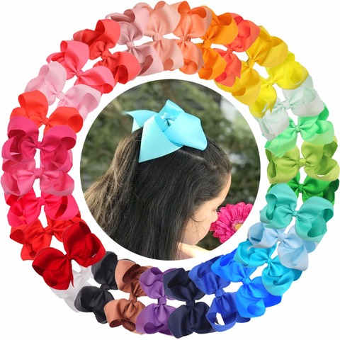 30 Pcs 6 Inch Hair Bows for Girls Big Grosgrain Girls 6