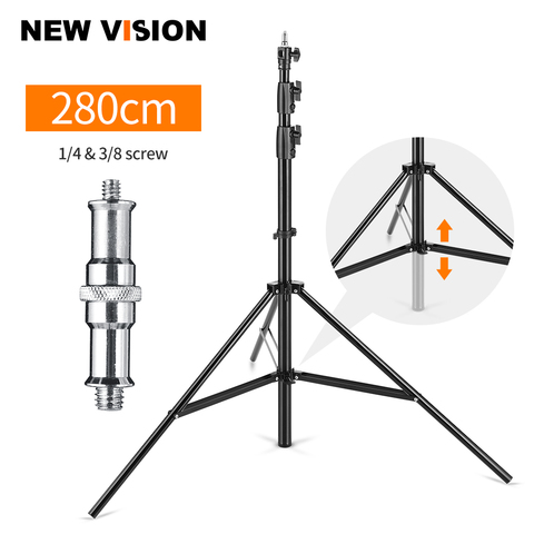 Improved 2.8 Meter / 9 ft Heavy Duty Impact Air Cushioned Video Studio Light Stand,Telescopic Support in the Middle,More Stable ► Photo 1/6