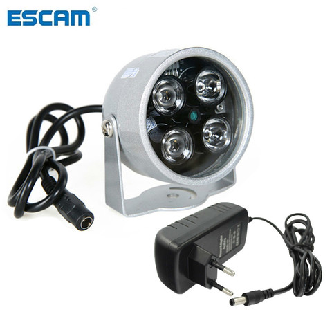 ESCAM CCTV LEDS 4 array IR led illuminator Light CCTV IR Infrared waterproof Night Vision For Security Camera use 12V 2A power ► Photo 1/6
