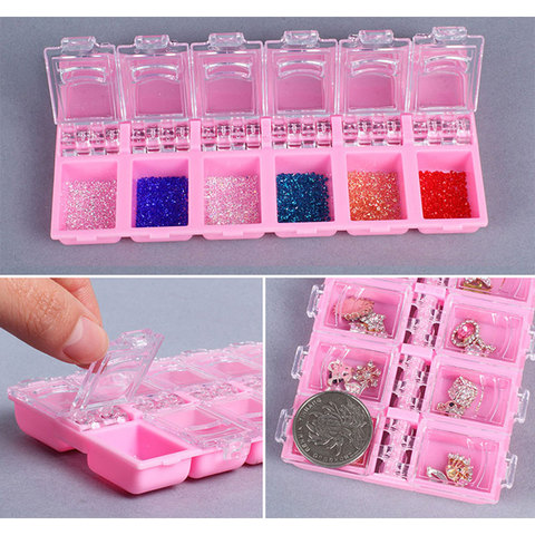 4 Colors Nail Storage Case Organizer Clear Plastic Empty Box Nail Art Rhinestones Gems Jewelry Beads Container ► Photo 1/6