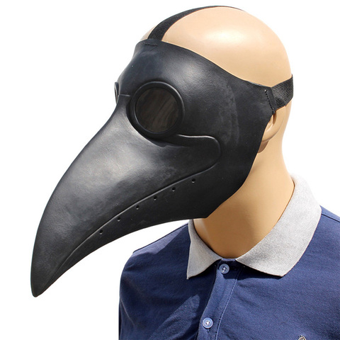 Cosplay Steampunk Plague Doctor Bird Mask White/Black Latex Bird Beak Masks Long Nose Halloween Party Event Ball Costume Props ► Photo 1/6
