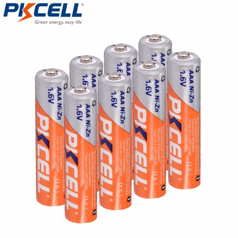 8Pcs/PKCELL Ni-Zn 900mWh 1.6V AAA Battery Rechargeable Battery 3A Bateria Baterias ► Photo 1/2