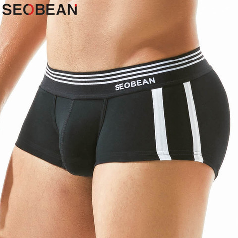 SEOBEAN Brand Male Underwear Breathable Cotton Boxer Men Panties U Convex Pouch Sexy Underpants Low Waist Boxers Shorts Homme ► Photo 1/6