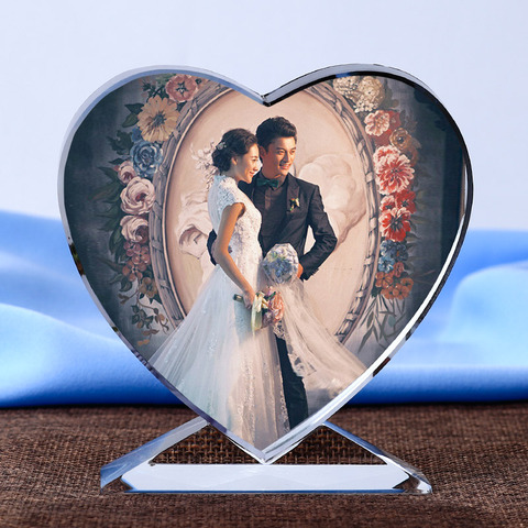 1Pcs Novelty Wedding Crystal Glass Photo Frame Love Screen DIY Custom Personalized Child Birthday Gift Home Decor Foto Montuur ► Photo 1/6
