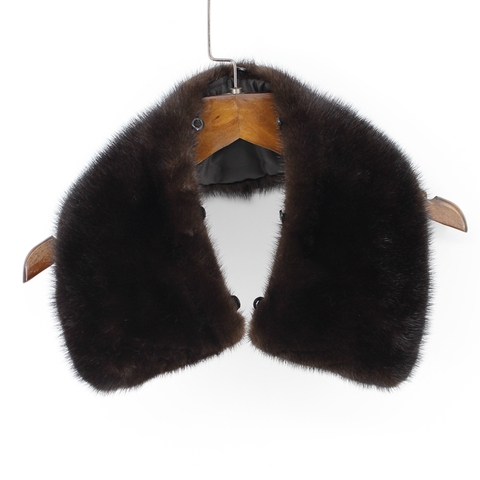 100% genuine real mink fur collar men winter coat scarf accessory women jacket fur collar black coffee chinese retail wholesale ► Photo 1/1