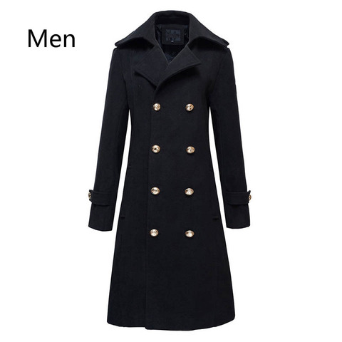 Winter Mens Military Double Breasted Wool Blend Long Jackets For Man Female Cotton Padded Warm Long Coats Male Windbreakers ► Photo 1/6