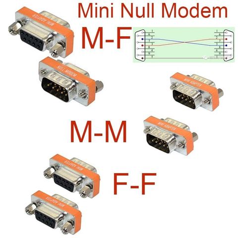 High Quality Mini Null Modem DB9 Female Male plug Adapter Gender Changer cross new ► Photo 1/5
