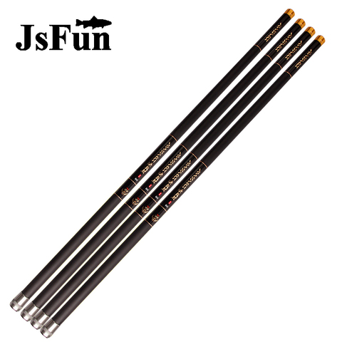 JSFUN 8m 9m 10m 11m 12m 13m Fishing rod Carbon Fiber Telescopic 75cm Portable Power Hand Rod Winter Fishing + Spare 3 tips FG132 ► Photo 1/5