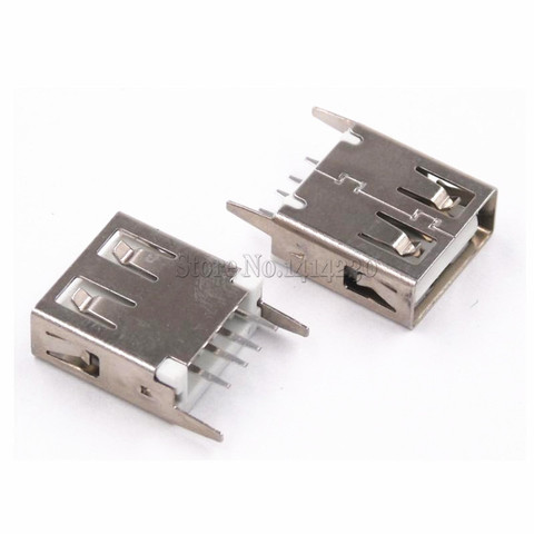 10Pcs USB Type A Female Socket 180 Degrees Vertical 4pins 15mm USB Interface ► Photo 1/3