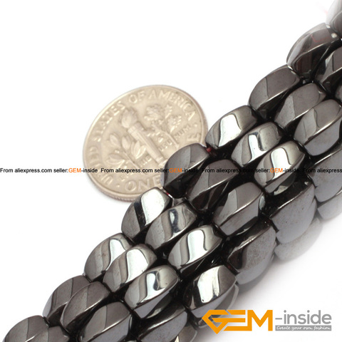 Twist Rectangle Magnetic Black Hematite Beads Natural Stone Beads DIY Beads For Jewelry Making Strand 15 Inches Fashion Bead ► Photo 1/6