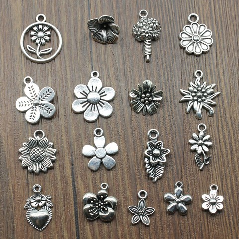 20pcs/lot Flower Charms Antique Silver Color Sunflower Charms Jewelry DIY Daisy Charms For Bracelet Making ► Photo 1/2