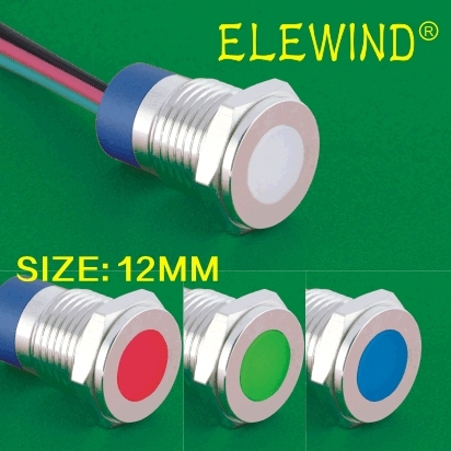 ELEWIND  12mm metal IP67 sealed RGB led indicator/pilot lamp(PM12T-D/Y/42RGB/12V/Stainless steel) ► Photo 1/2