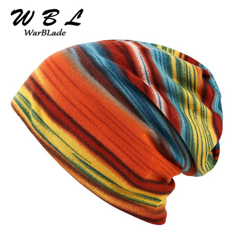 Fashion Spring Women's Hat Turban Autumn Winter Warm Headdress Caps Colorful Striped Scarf Sport Sunscreen Beanies Accessories ► Photo 1/6