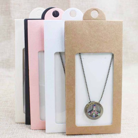 30PCS multi color cardboard jewelry package& display window hanger box gift box necklace /earring jewelry packing hanger box ► Photo 1/6