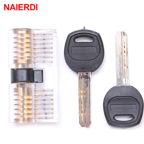 NAIERDI Practice Transparent Lock Pick Visible Training Skill Cutaway Inside Copper Padlock Tool For Locksmith Supplier Hardware ► Photo 1/6