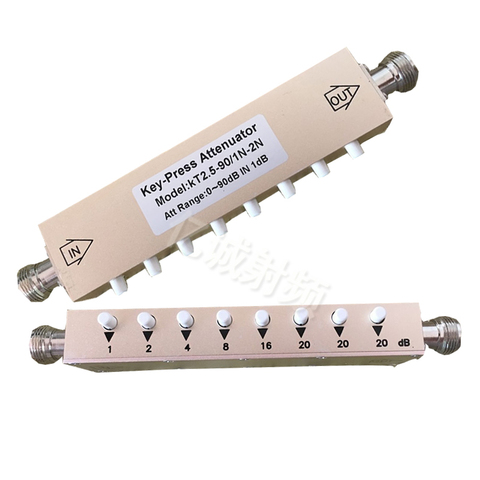 N-type RF adjustable attenuator / signal adjustable 0-30dB 60dB 90dB button step adjustable attenuator ► Photo 1/3