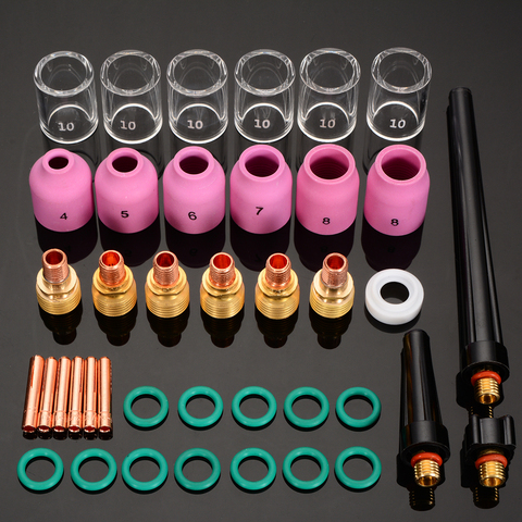 40pcs/Lot TIG Welding Kit Torch Collet Gas Lens Pyrex Glass Cup Practical Welding Accessories for WP-9/20/25 ► Photo 1/6