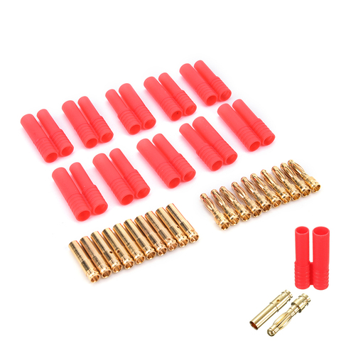 4mm HXT Banana Plugs with Red Housing for RC Connector Socket AM-1009C Gold Plated Banana Plug 10 Sets ► Photo 1/6