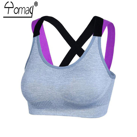 Yomay Sexy Backless Women Sports Bra Yoga Running Push Up Padded Fitness Top Adjustable Straps Athletic Vest Sport Underwear ► Photo 1/6