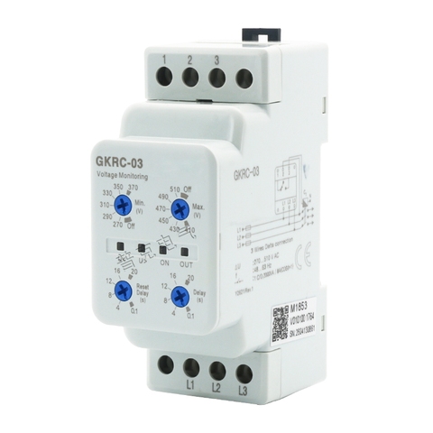 3 Phases Overvoltage Undervoltage Protector Din Rail 3P 3 Wire Time Delay Setting Voltage Protective Monitoring Relay ► Photo 1/1