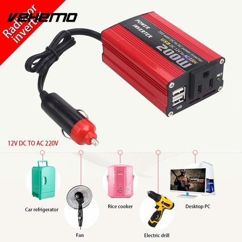 Vehemo 50/60Hz 12V DC To 220V AC Converter Car Inverter Power Supply  Inverter Digital Power Output High Performance - Price history & Review, AliExpress Seller - Motorcycle&Car accessories Store